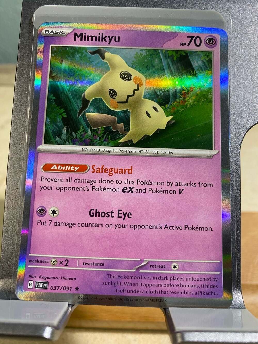 Mimikyu Holo Rare 037/091 Paldean Fates Pokémon Card